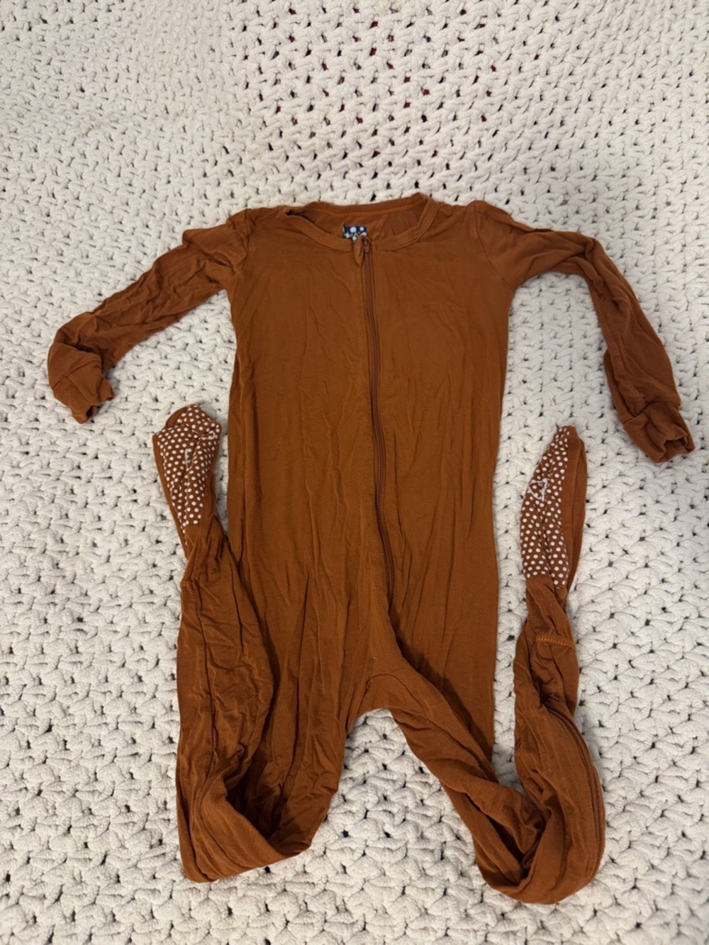 Kickee Pants Rust Brown Zippered Footed Pajama One-Piece